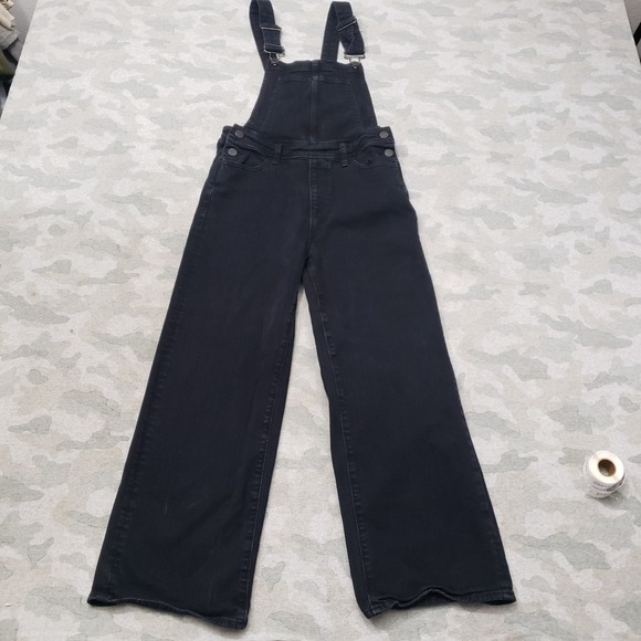 PAIGE Denim - Paige Overalls Womens 25 Black Pockets Denim Straight Leg